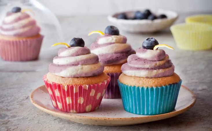 recipe image cupcake de limón con Arándanos Azules