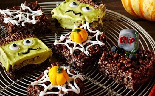 recipe image Monstruos de Halloween con arroz inflado