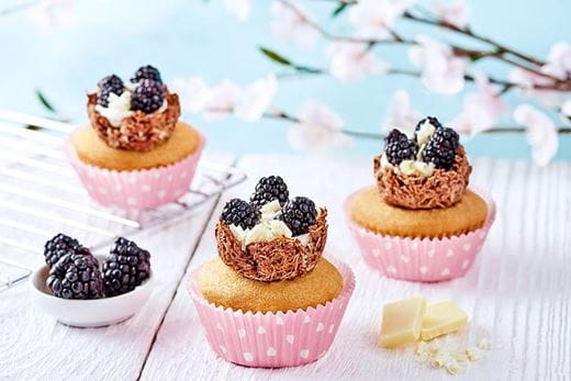 recipe image Cupcakes de nidos de mora