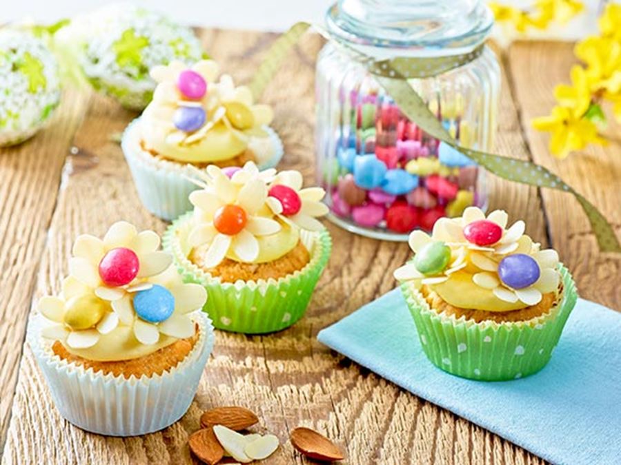 recipe image Cupcakes de flores de primavera