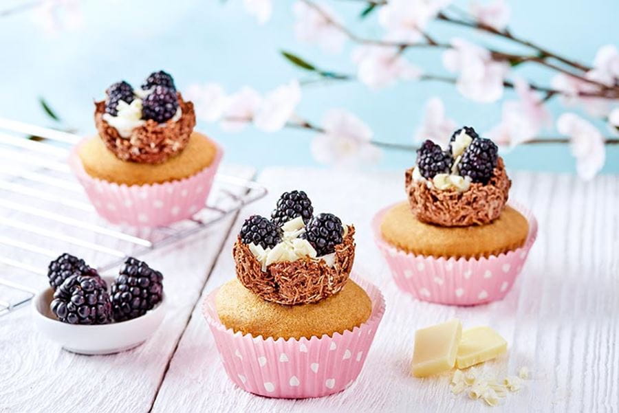 recipe image Cupcakes de nidos de mora