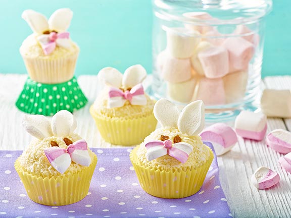 recipe image Cupcakes de conejitos de Pascua