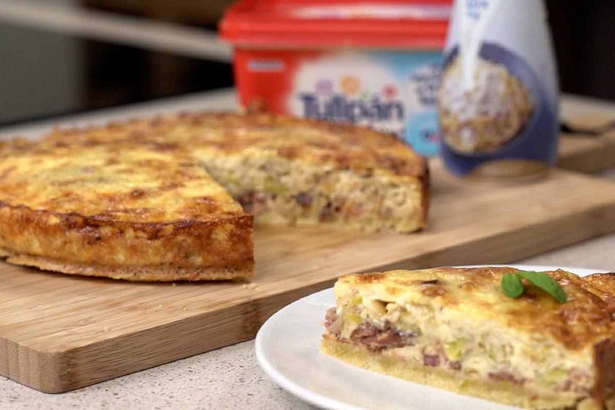 recipe image Quiche de puerros, queso y beicon