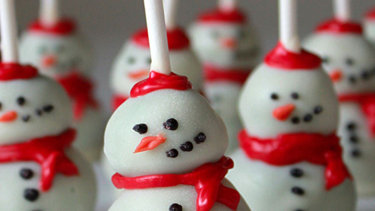 recipe image Cake pops hombre de nieve